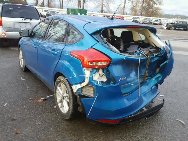 1FADP3K26FL316089 - 2015 FORD FOCUS SE BLUE photo 3