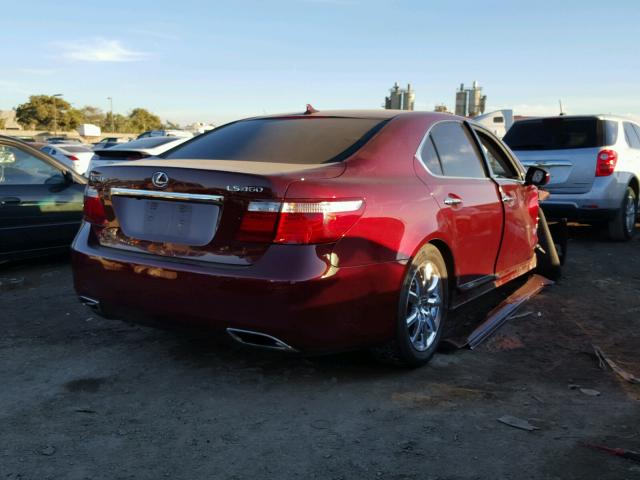 JTHBL46F795089163 - 2009 LEXUS LS 460 BURGUNDY photo 4