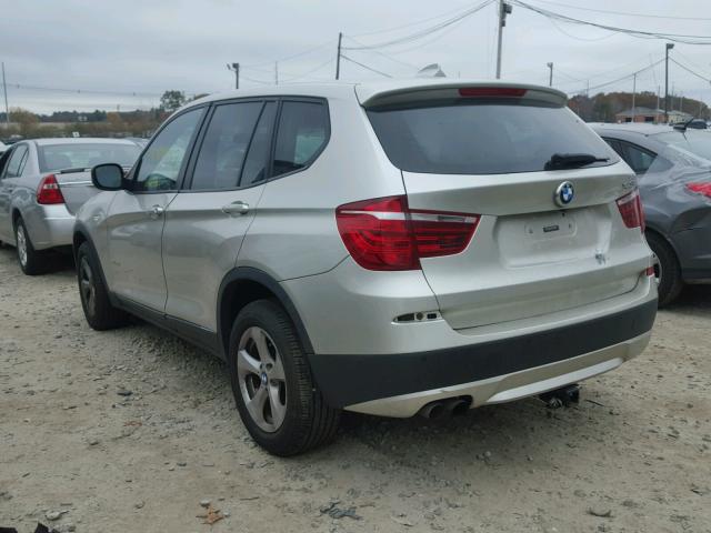 5UXWX5C58BL709172 - 2011 BMW X3 XDRIVE2 SILVER photo 3