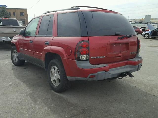 1GNDT13S432378642 - 2003 CHEVROLET TRAILBLAZE RED photo 3