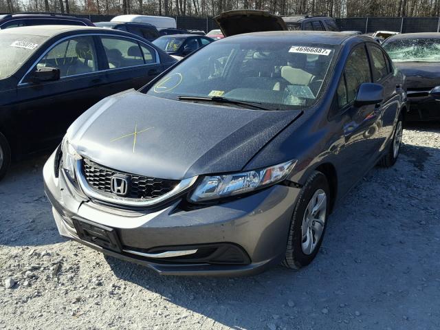 2HGFB2F51DH300510 - 2013 HONDA CIVIC LX GRAY photo 2