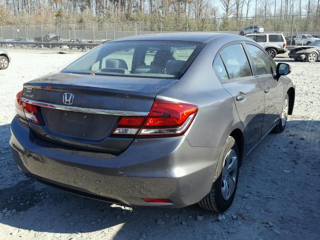 2HGFB2F51DH300510 - 2013 HONDA CIVIC LX GRAY photo 4