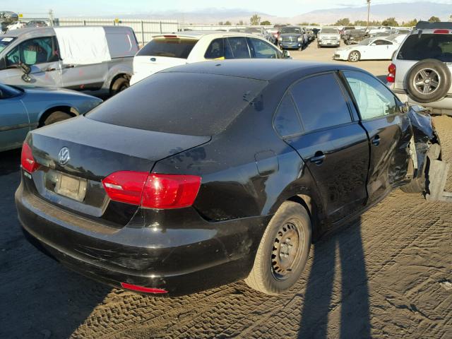 3VW2K7AJXDM289374 - 2013 VOLKSWAGEN JETTA BASE BLACK photo 4