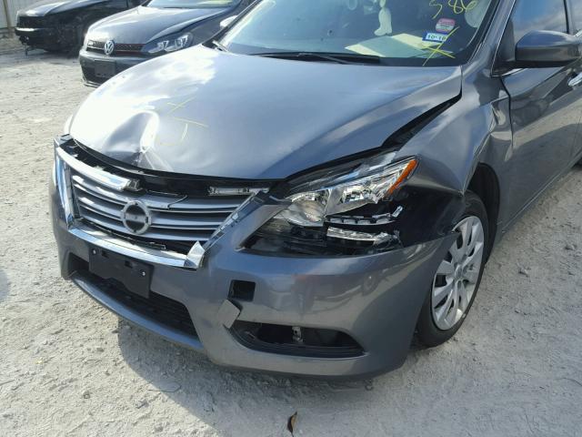 3N1AB7AP1FY337586 - 2015 NISSAN SENTRA S GRAY photo 9