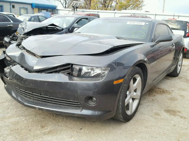 2G1FF1E30F9303224 - 2015 CHEVROLET CAMARO LT GRAY photo 2