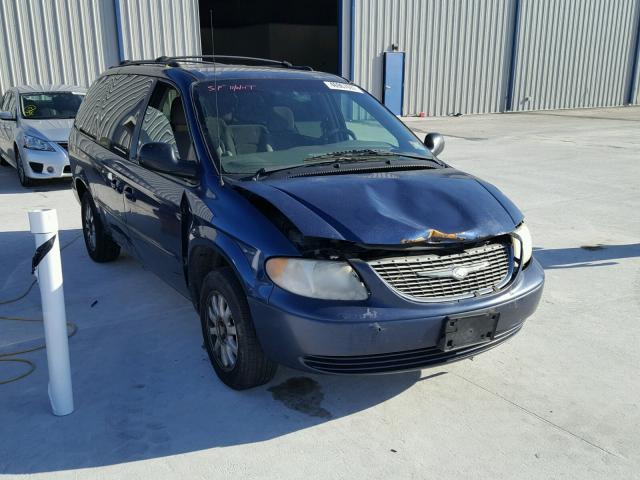 2C8GP74LX2R592294 - 2002 CHRYSLER TOWN & COU BLUE photo 1