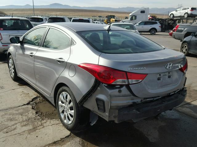 KMHDH4AEXDU543054 - 2013 HYUNDAI ELANTRA GL GRAY photo 3