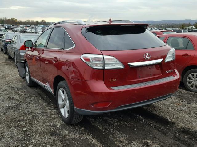 2T2BK1BA9BC114632 - 2011 LEXUS RX 350 RED photo 3