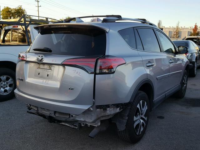 2T3ZFREV0GW240721 - 2016 TOYOTA RAV4 LE SILVER photo 4