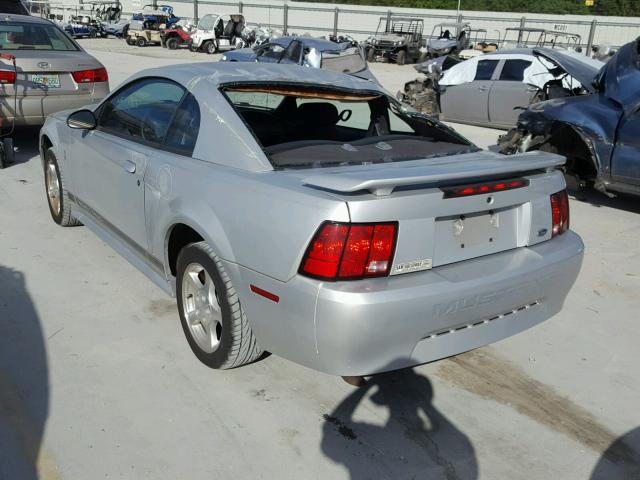 1FAFP40442F117974 - 2002 FORD MUSTANG SILVER photo 3