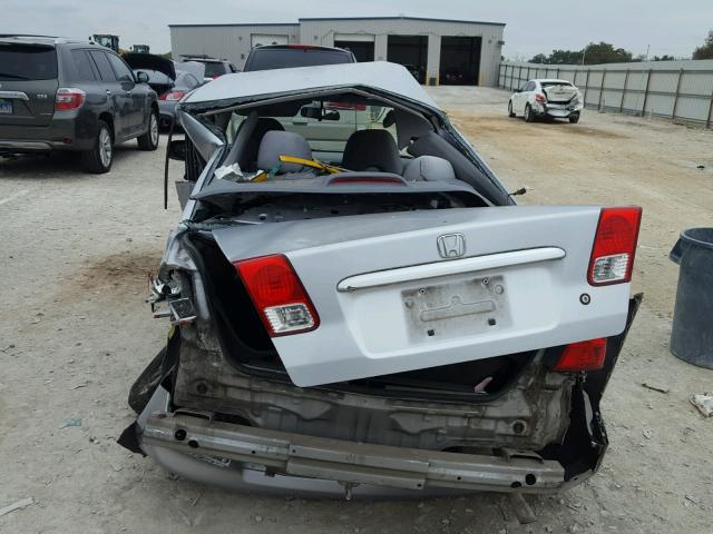 2HGES16653H623603 - 2003 HONDA CIVIC LX SILVER photo 10