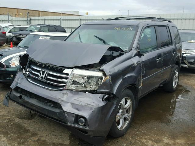 5FNYF3H49EB015552 - 2014 HONDA PILOT EX GRAY photo 2