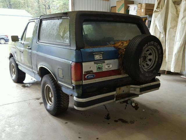 1FMEU15N7LLA37260 - 1990 FORD BRONCO U10 TURQUOISE photo 3