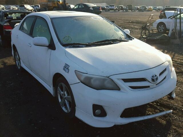 2T1BU4EE2BC583527 - 2011 TOYOTA COROLLA BA WHITE photo 1