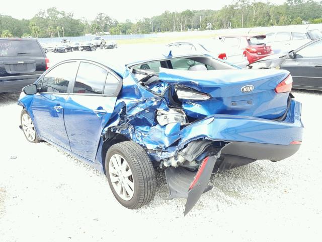 KNAFX4A60E5062067 - 2014 KIA FORTE LX BLUE photo 3