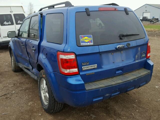 1FMCU9DG2BKA26650 - 2011 FORD ESCAPE XLT BLUE photo 3