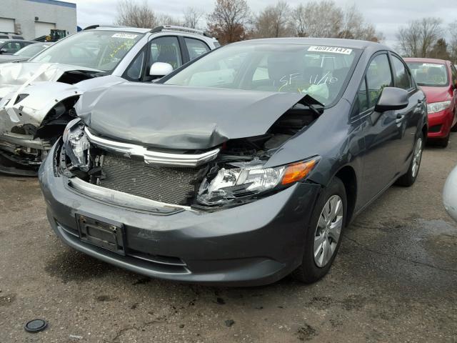 19XFB2F57CE009616 - 2012 HONDA CIVIC LX GRAY photo 2