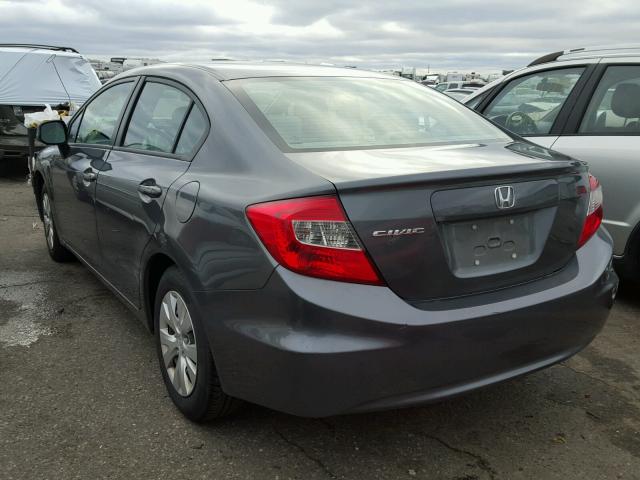 19XFB2F57CE009616 - 2012 HONDA CIVIC LX GRAY photo 3