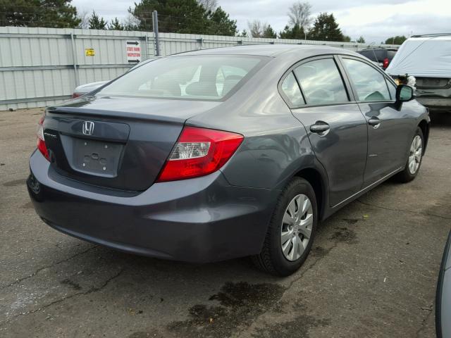 19XFB2F57CE009616 - 2012 HONDA CIVIC LX GRAY photo 4