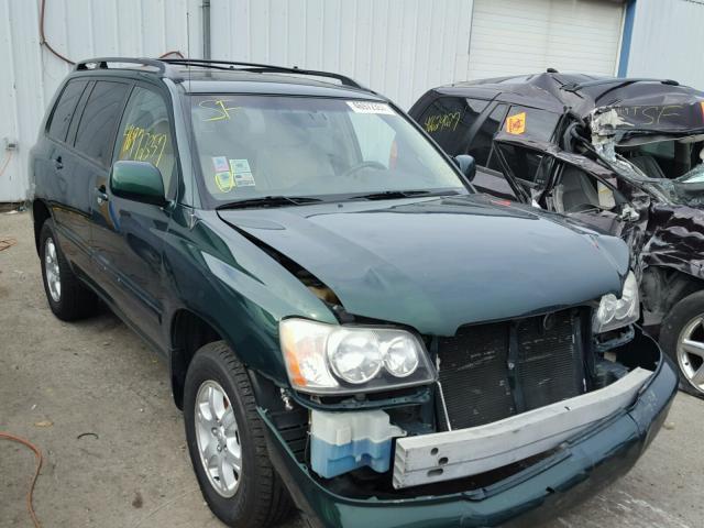 JTEHF21A020068169 - 2002 TOYOTA HIGHLANDER GREEN photo 1