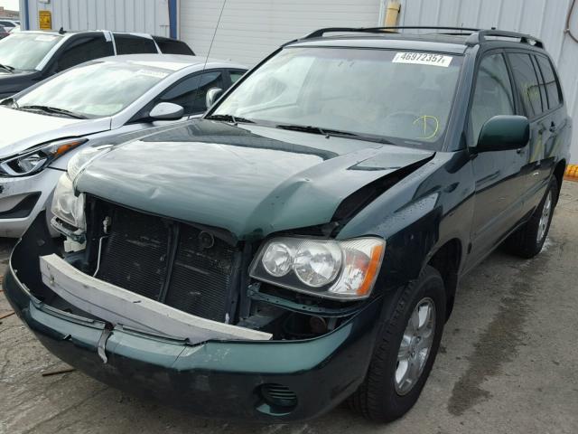 JTEHF21A020068169 - 2002 TOYOTA HIGHLANDER GREEN photo 2