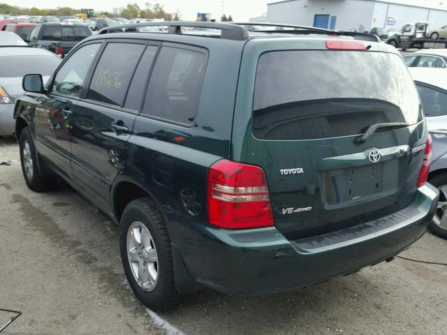 JTEHF21A020068169 - 2002 TOYOTA HIGHLANDER GREEN photo 3