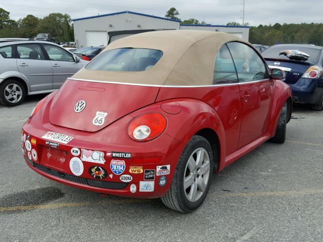 3VWRF31YX7M421045 - 2007 VOLKSWAGEN NEW BEETLE 红色 照片 4