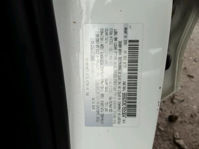 JM3ER29L080205695 - 2008 MAZDA CX-7 WHITE photo 10