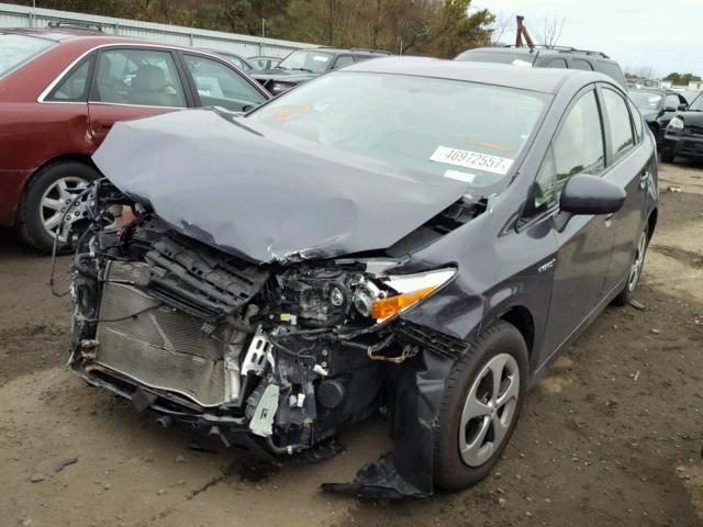 JTDKN3DU3D1624187 - 2013 TOYOTA PRIUS GRAY photo 2