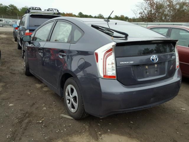 JTDKN3DU3D1624187 - 2013 TOYOTA PRIUS GRAY photo 3