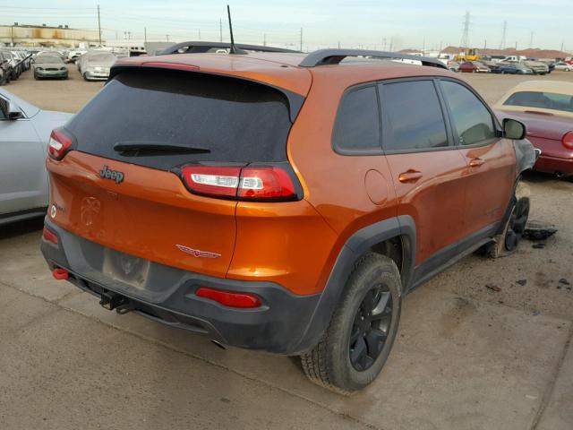 1C4PJMBS3GW345080 - 2016 JEEP CHEROKEE T ORANGE photo 4