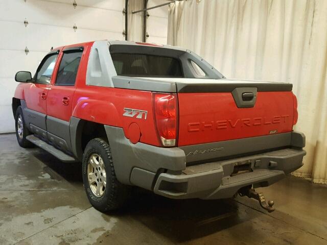 3GNEK13T52G144385 - 2002 CHEVROLET AVALANCHE RED photo 3