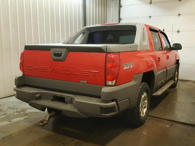 3GNEK13T52G144385 - 2002 CHEVROLET AVALANCHE RED photo 4