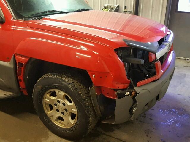 3GNEK13T52G144385 - 2002 CHEVROLET AVALANCHE RED photo 9