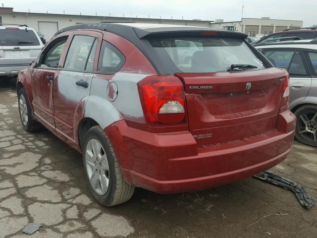 1B3HB48B47D542460 - 2007 DODGE CALIBER SX RED photo 3