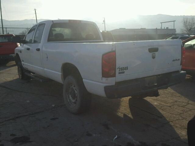 3D7KS28A68G215231 - 2008 DODGE RAM 2500 S WHITE photo 3