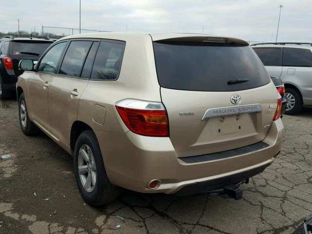 JTEES41A882072137 - 2008 TOYOTA HIGHLANDER GOLD photo 3