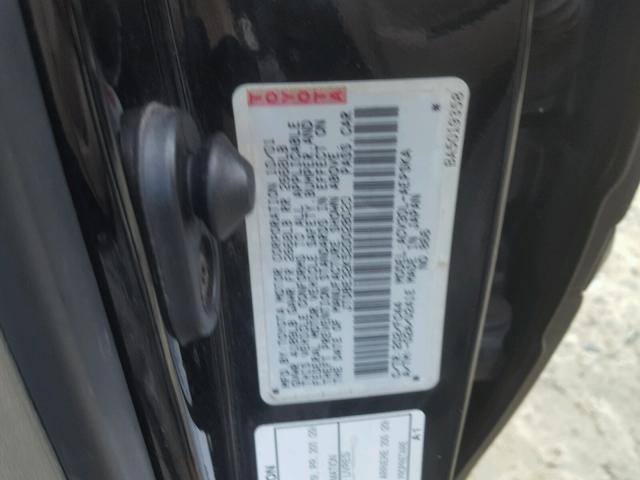 JTDBE32K520028020 - 2002 TOYOTA CAMRY LE BLACK photo 10