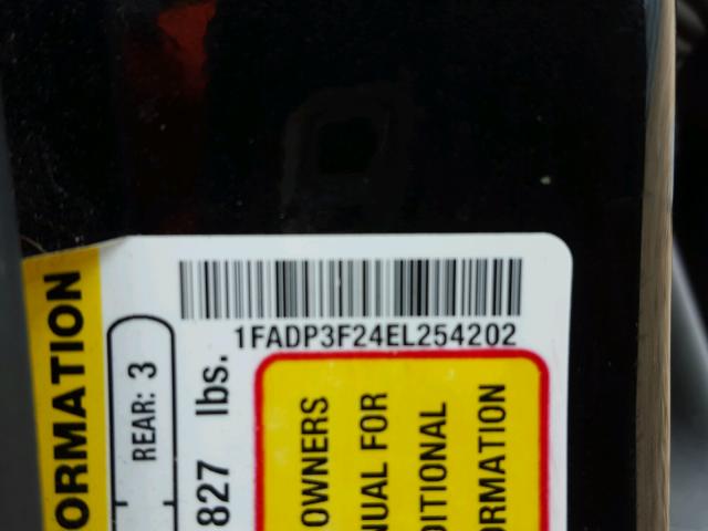 1FADP3F24EL254202 - 2014 FORD FOCUS SE BLACK photo 10