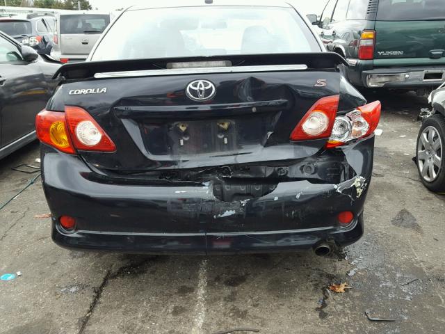 1NXBU4EE5AZ370438 - 2010 TOYOTA COROLLA BA BLACK photo 9