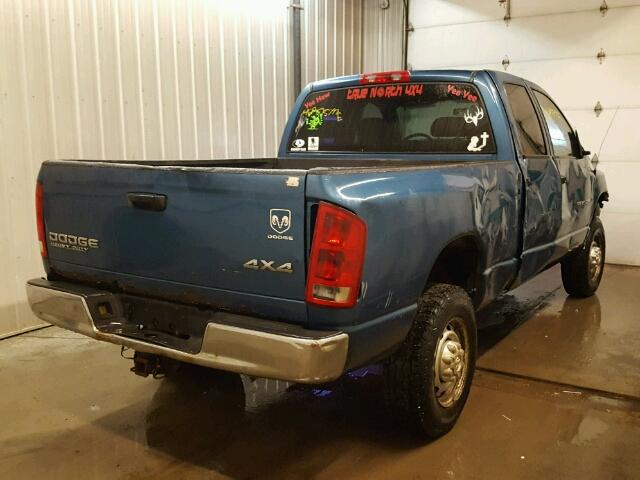 3D7KU28D34G219395 - 2004 DODGE RAM 2500 BLUE photo 4