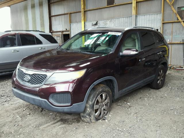 5XYKT4A27BG126201 - 2011 KIA SORENTO BA MAROON photo 2