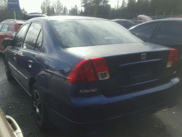 JHMES26734S002396 - 2004 HONDA CIVIC EX BLUE photo 3