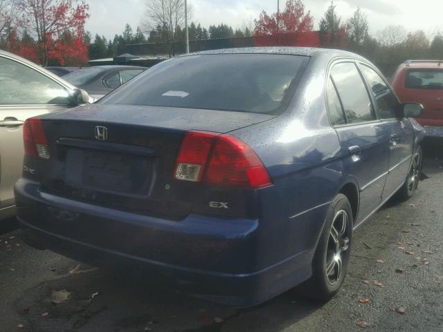 JHMES26734S002396 - 2004 HONDA CIVIC EX BLUE photo 4