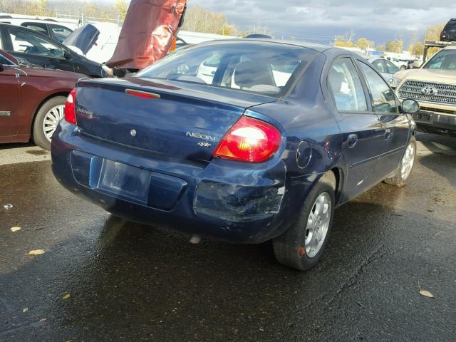 1B3ES56C83D105866 - 2003 DODGE NEON SXT BLUE photo 4