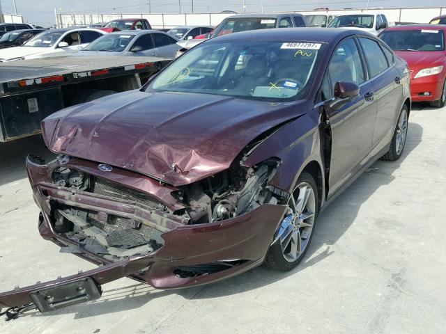 3FA6P0G73DR234590 - 2013 FORD FUSION S MAROON photo 2