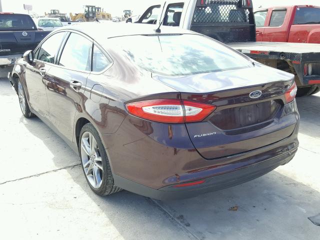 3FA6P0G73DR234590 - 2013 FORD FUSION S MAROON photo 3