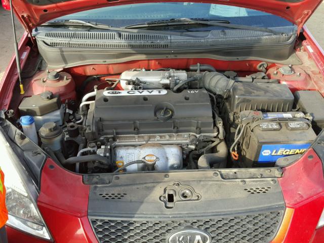 KNADE243196488059 - 2009 KIA RIO 5 SX RED photo 7