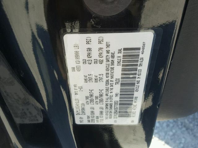 3D7KU28WX3G772853 - 2003 DODGE RAM 2500 S BLACK photo 10