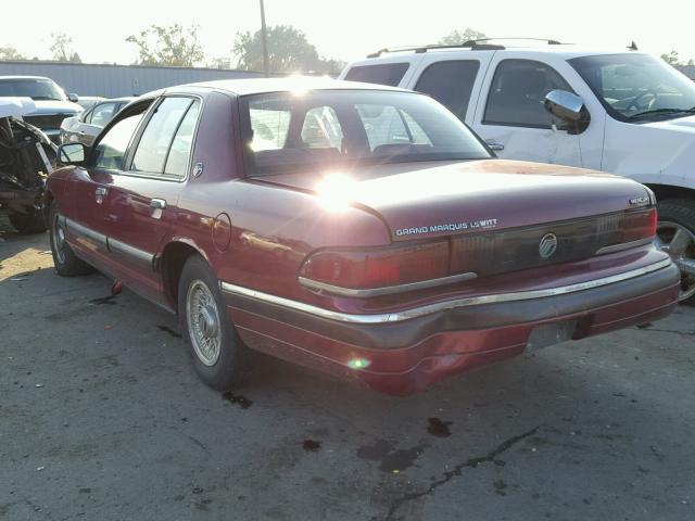 2MELM75W8PX670199 - 1993 MERCURY GRAND MARQ RED photo 3